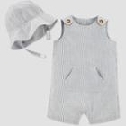Baby Boys' 2pc Striped Shortall Romper Set With Hat - Just One You Made By Carter's Blue Newborn, Boy's