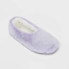No Brand Women's Faux Fur Pull-on Slipper Socks - Light Purple