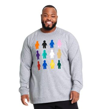 Men's Big & Tall Lego Minifigures Graphic Sweatshirt - Lego Collection X Target Gray