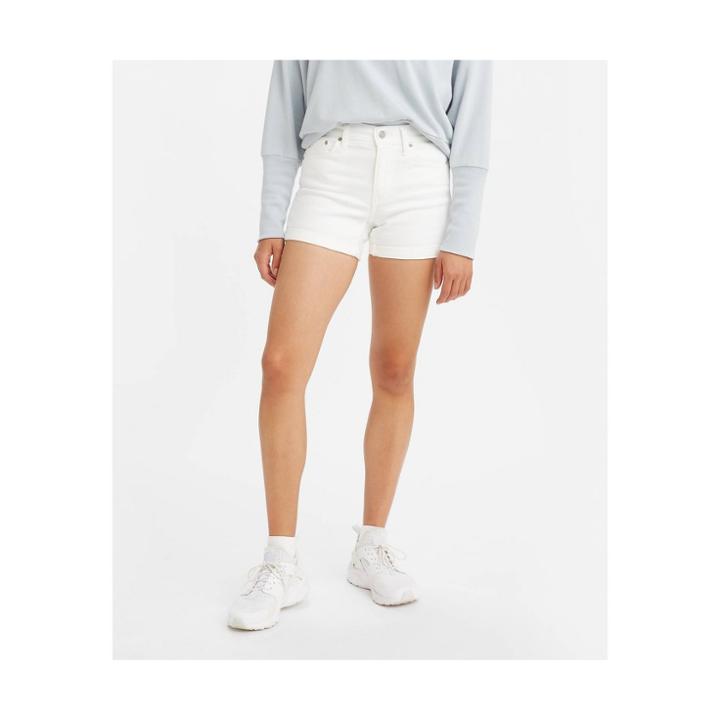 Levi's Women's Mid-rise Midi Jean Shorts - Chalk White