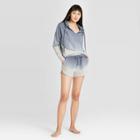 Women's Dip Dye Hooded Lounge Sweatshirt - Colsie Blue