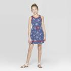 Girls' Americana Star Print A Line Dress - Cat & Jack Navy