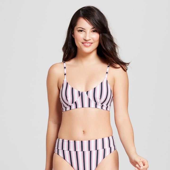 Tori Praver Seafoam Women's Striped Bralette Bikini Top - Sea