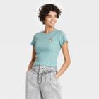 Netflix Women's To All The Boys 3 Hand In Hand Baby Doll Short Sleeve Graphic T-shirt - Green