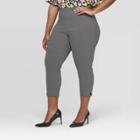 Women's Plus Size Polka Dot Mid-rise Cropped Capri Pants - Who What Wear Black