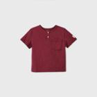 Toddler Boys' Short Sleeve Henley Shirt - Art Class Maroon