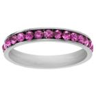 Journee Collection 3/5 Ct. T.w. Round-cut Cz Birthstone Eternity Channel Set Band In Sterling Silver - Pink,