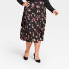 Women's Plus Size Floral Pleated Midi Skirt - Who What Wear Pink
