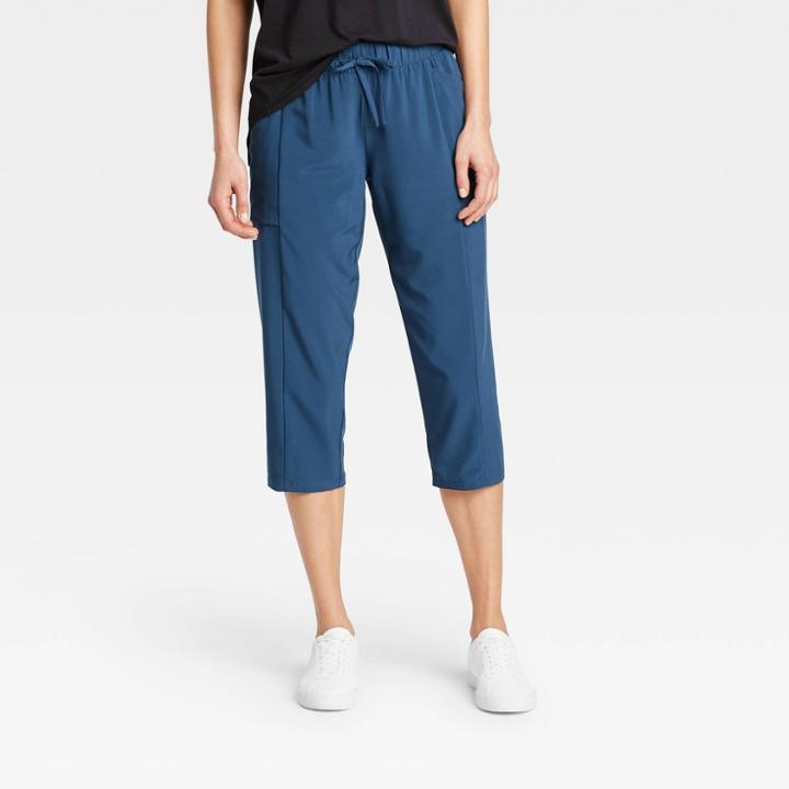 Women's Mid-rise Stretch Woven Tapered Leg Capri Leggings 21 - All In Motion Blue