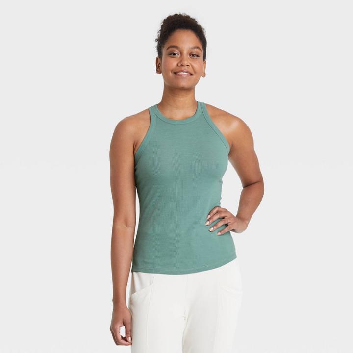 Women's Active Ribbed Tank Top - All In Motion Green
