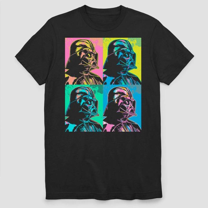 Men's Star Wars Vader Color Pop Panels Short Sleeve Graphic T-shirt - Black S, Men's,