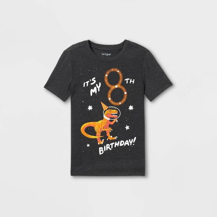 Boys' Short Sleeve 8th Birthday Graphic T-shirt - Cat & Jack Black