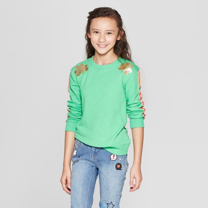 Girls' St. Patrick's Day Pullover - Cat & Jack Green
