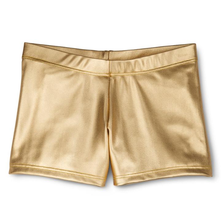 Danz N Motion By Danshuz Girls' Activewear Shorts Gold M, Size: