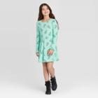 Girls' Long Sleeve Unicorn Dress - Cat & Jack Mint S, Girl's, Size: