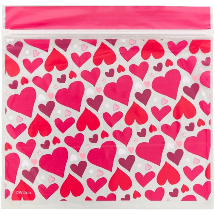 Wilton 20ct Resealable Hearts Abound Valentine's Day Treat Bags