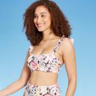 Women's Ruffle Strap Bralette Bikini Top - Shade & Shore Cinnamon Floral