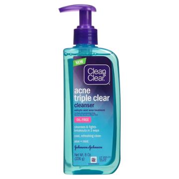 Clean & Clear Acne Triple Clear Facial Cleanser Salicylic Acid