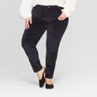 Women's Plus Size Velvet Skinny Jeans - Universal Thread Navy