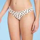 Women's Ruffle Cheeky Bikini Bottom - Shade & Shore Cream Polka Dot