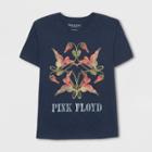 Women's Pink Floyd Plus Size Floral Print Short Sleeve Graphic T-shirt - Navy
