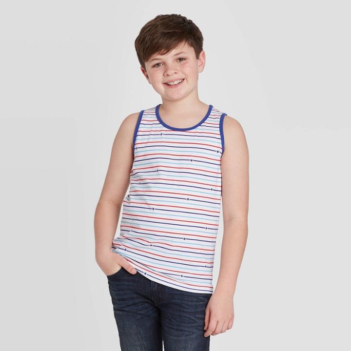 Boys' Americana Striped Tank Top - Cat & Jack White/red/blue