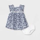 Mia & Mimi Baby Girls' Floral Dress - Navy/white Newborn