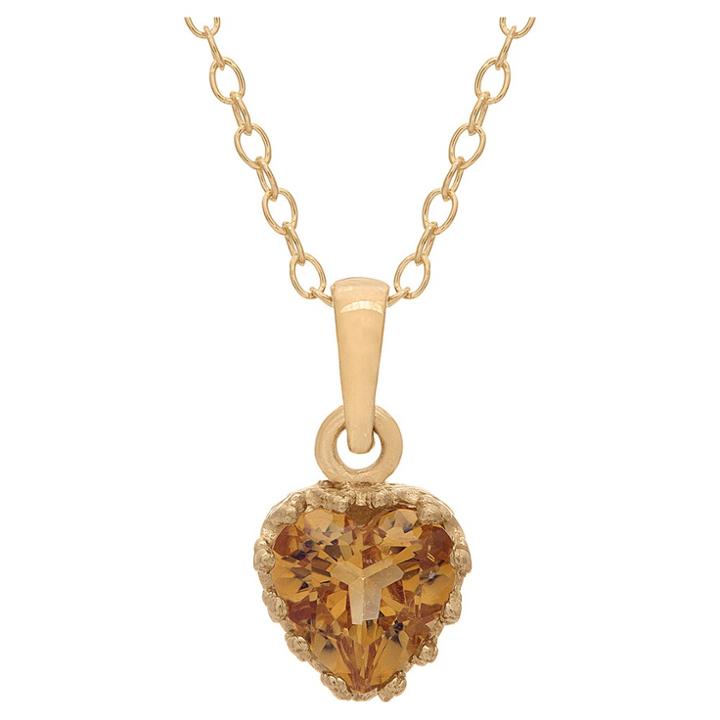 3/4 Tcw Tiara Citrine Crown Pendant In Gold Over Silver, Women's