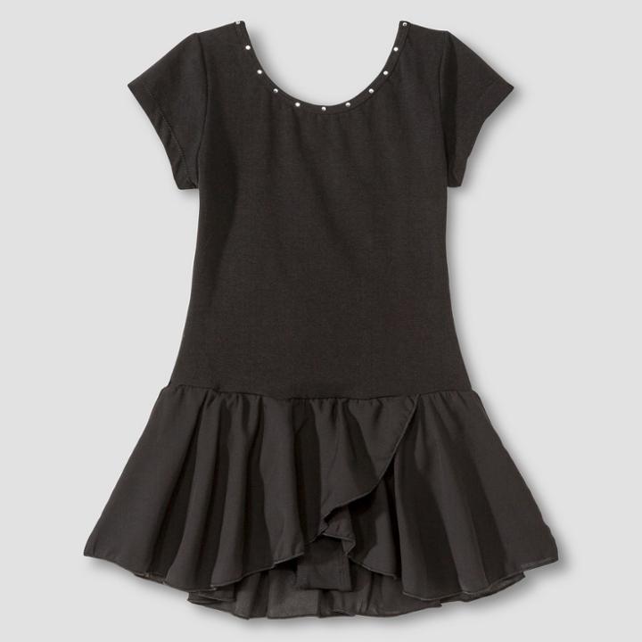 Danshuz Girls' Leotard - Black 6x-7,