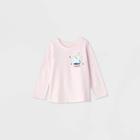 Toddler Girls' Unicorn Snow Globe Long Sleeve T-shirt - Cat & Jack Blush Pink