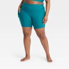 Women's Plus Size Ultra High-rise Bike Shorts - All In Motion Teal