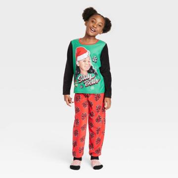 Girls' That Girl Lay Lay Slay Bells 2pc Cozy Pajama Set With Socks - Black