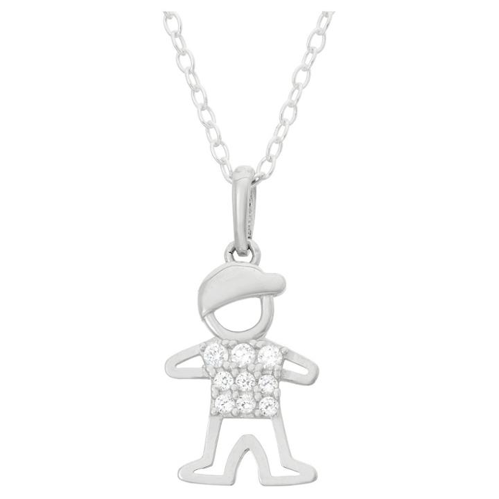 Target Children's Little Boy Cubic Zirconia Pendant In Sterling