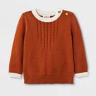 Baby Cable Pullover Sweater - Cat & Jack Brown Newborn
