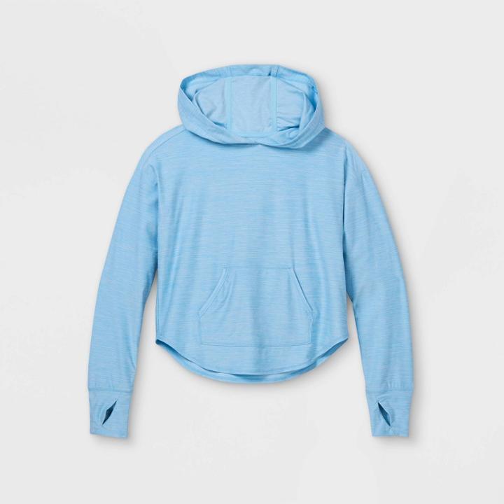 Girls' Soft Stretch Hoodie - All In Motion Light Blue Heather