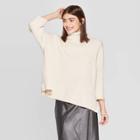 Women's 3/4 Sleeve Turtleneck Pullover Sweater - Prologue Cream