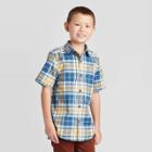 Petiteboys' Short Sleeve Plaid Button-down Shirt - Cat & Jack Blue