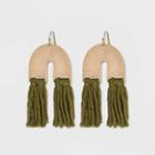 U Shape With Tassel Drop Earrings - Universal Thread Green