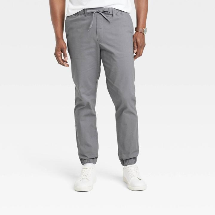 Men's Regular Fit Tapered Jogger Pants - Goodfellow & Co Dark Gray