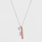 Target Silver Plated Mom I Love You 3pc Necklace - Silver/rose Gold