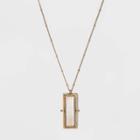 Etched And White Cateye Rectangular Spinner Pendant Necklace - Universal Thread White, Women's,