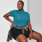 Women's Plus Size Short Sleeve Mock Turtleneck T-shirt - Wild Fable