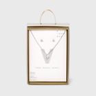 Silver Plated Cubic Zirconia Pave Initial Pendant Necklace And Earring Set - A New Day Initial V