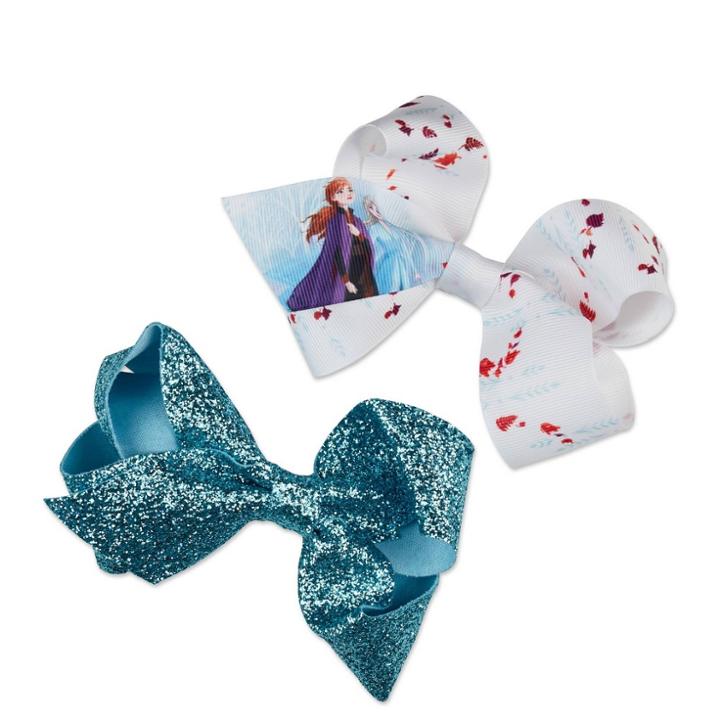 Scunci Frozen 2 Salon Clip Medium Bows - 2pk, Blue White