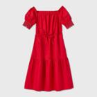 Women's Raglan Short Sleeve Off The Shoulder Dress - Who What Wear Red