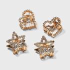 Star And Heart Rhinestone Mini Hair Claw Clip 4pc - Wild Fable Clear/gold
