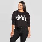 Women's The Beatles Abbey Road Plus Size Long Sleeve Graphic T-shirt (juniors') - Black