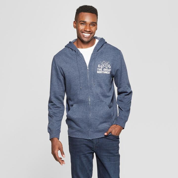 Men's Great Northwest Long Sleeve Full Zip Hooded Sweatshirt - Awake Deep Navy