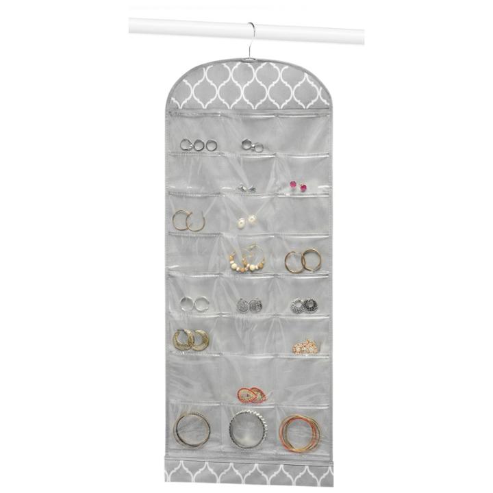 Whitmor Hanging Jewelry Organizer Gray, Women's,