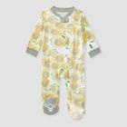 Burt's Bees Baby Girls' Sunflower Patch Sleep & Play - Heather Gray Newborn